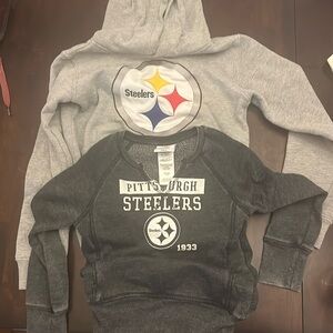 2 Girls S Steelers sweatshirts.